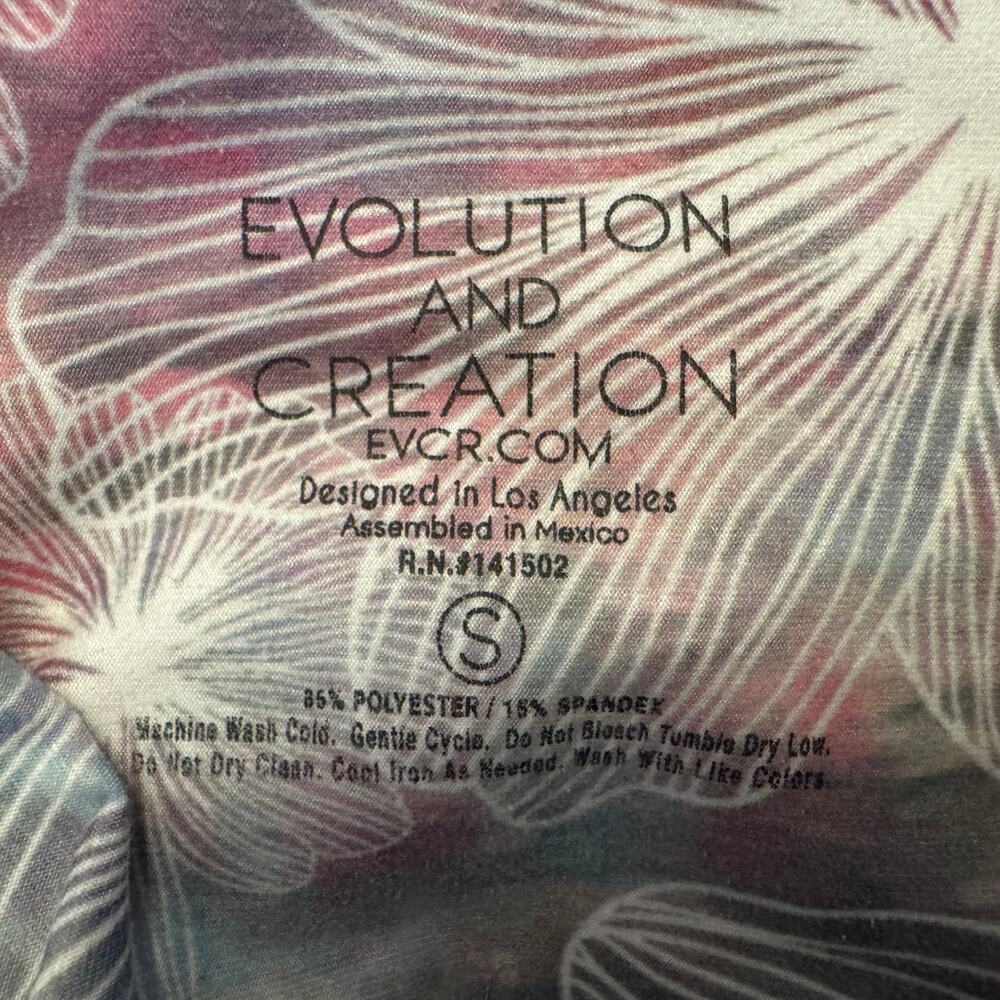 Evolution & Creation Pastel Floral Leggings Size Small - Picture 4 of 6
